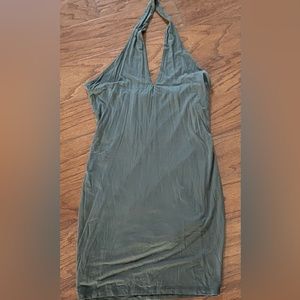 Solemio LA army green halter dress